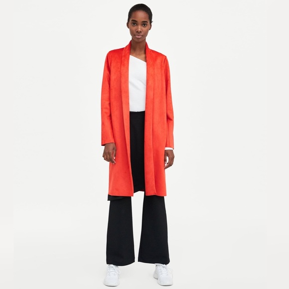 zara orange coat